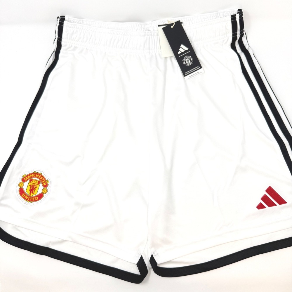 Adidas Manchester United Home Soccer Shorts White HR3678 Mens Large NEW